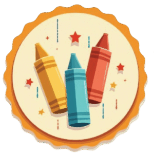 Coloring Pages Pic logo featuring colorful crayons for kids' printable coloring activities.