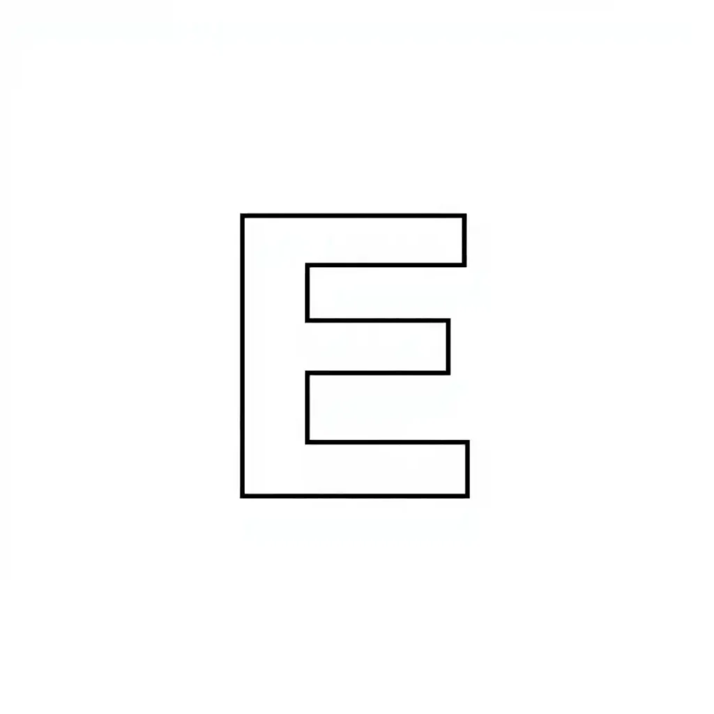 Simple block outline of the uppercase letter E.