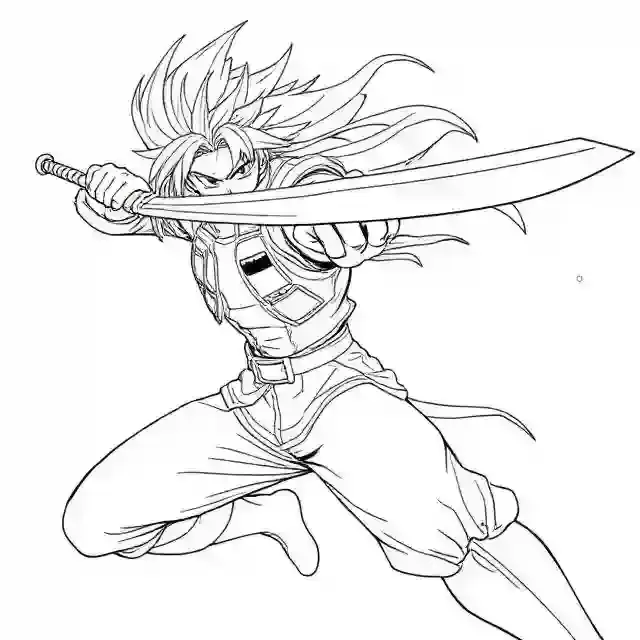 Goku roaring transformation coloring page